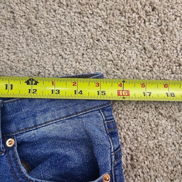 Tinseltown Juniors' High Rise Straight Leg Distressed Medium Wash Jeans Size 13 - Picture 11 of 15